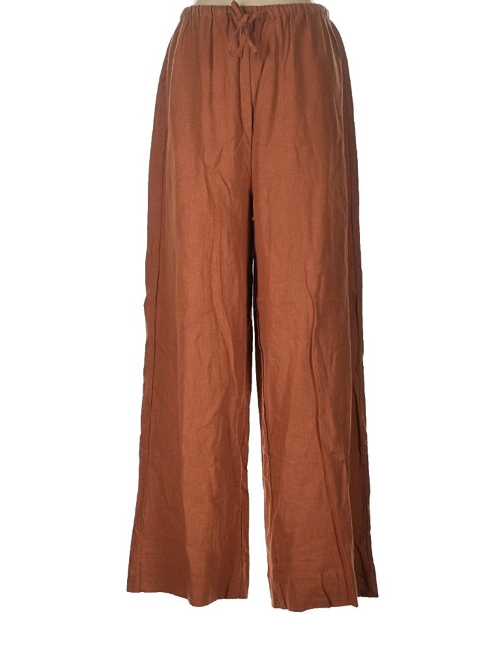 New We Wore What linen blend pants medium brown tan boho beach drawstring